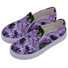 Lilac Bumble Bee Kids  Canvas Slip Ons by IIPhotographyAndDesigns