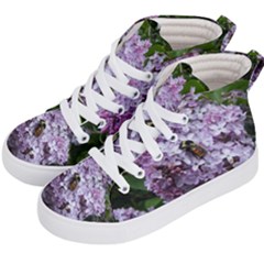 Lilac Bumble Bee Kid s Hi-top Skate Sneakers by IIPhotographyAndDesigns