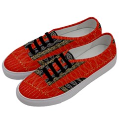 Creative Red And Black Geometric Design  Men s Classic Low Top Sneakers by flipstylezfashionsLLC