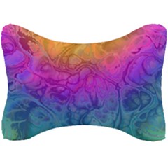 Fractal Batik Art Hippie Rainboe Colors 1 Seat Head Rest Cushion by EDDArt
