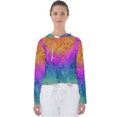 Fractal Batik Art Hippie Rainboe Colors 1 Women s Slouchy Sweat by EDDArt