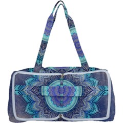 Folk Art Lotus Mandala Blue Turquoise Multi Function Bag	 by EDDArt