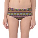 Traditional Africa Border Wallpaper Pattern Colored 2 Mid-Waist Bikini Bottoms View1