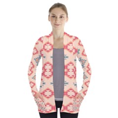 Tribal Shapes                                    Women s Open Front Pockets Cardigan by LalyLauraFLM
