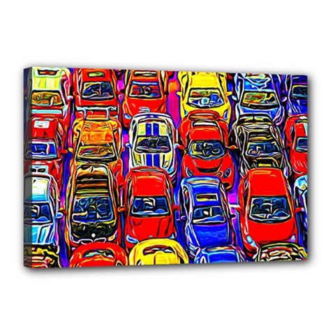 Colorful Toy Racing Cars Canvas 18  X 12  by FunnyCow