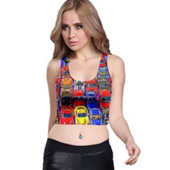 Colorful Toy Racing Cars Racer Back Crop Top by FunnyCow