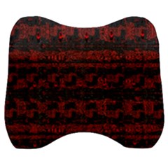 Burgundy Design With Black Zig Zag Pattern Created By Flipstylez Designs Velour Head Support Cushion by flipstylezfashionsLLC