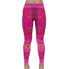 Pink And Purple And Peacock Design By Flipstylez Designs  Classic Yoga Leggings by flipstylezfashionsLLC