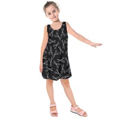 Scissors Pattern Kids  Sleeveless Dress by Valentinaart