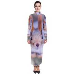 Squirrel Looks At You Turtleneck Maxi Dress by FunnyCow