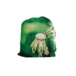 Dandelion Flower Green Chief Drawstring Pouches (Medium) 