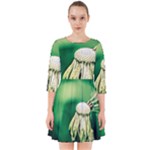 Dandelion Flower Green Chief Smock Dress