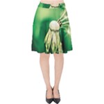 Dandelion Flower Green Chief Velvet High Waist Skirt