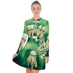 Dandelion Flower Green Chief Long Sleeve Panel Dress by FunnyCow