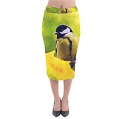 Tomtit Bird Dressed To The Season Velvet Midi Pencil Skirt by FunnyCow