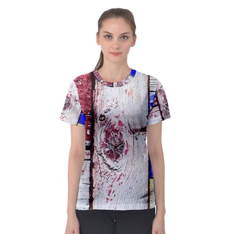 Abstract Art Of Grunge Wood Women s Sport Mesh Tee by FunnyCow