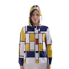 De Stijl Abstract Art Hooded Windbreaker (women) by FunnyCow