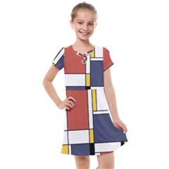 Abstract Art Of De Stijl Kids  Cross Web Dress by FunnyCow