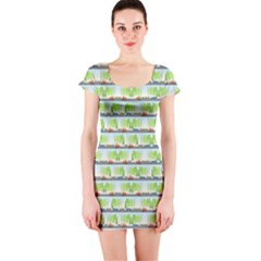 Cars And Trees Pattern Short Sleeve Bodycon Dress by linceazul