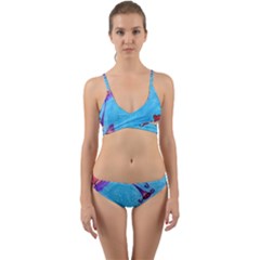 Hearts And Blue Wrap Around Bikini Set by snowwhitegirl