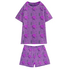 Punk Baby Violet Kids  Swim Tee And Shorts Set