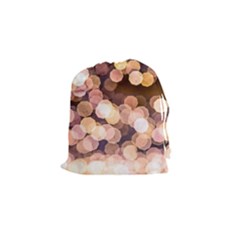 Warm Color Brown Light Pattern Drawstring Pouches (small)  by FunnyCow