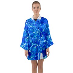 Blue Clear Water Texture Long Sleeve Kimono Robe by FunnyCow