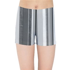 Shades Of Grey Wood And Metal Kids Sports Shorts by FunnyCow