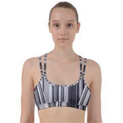 Shades Of Grey Wood And Metal Line Them Up Sports Bra by FunnyCow