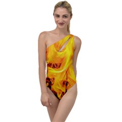 Fire And Flames To One Side Swimsuit by FunnyCow