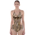 Dry Hay Texture Cut-Out One Piece Swimsuit View1