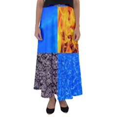 The Fifth Inside Funny Pattern Flared Maxi Skirt by FunnyCow