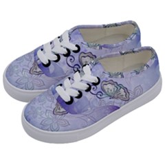 Wonderful Butterlies With Flowers Kids  Classic Low Top Sneakers by FantasyWorld7