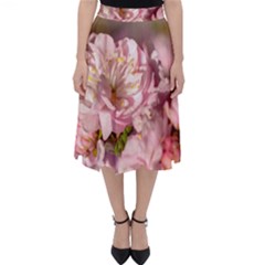 Beautiful Flowering Almond Folding Skater Skirt by FunnyCow