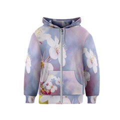 Pink Mist Of Sakura Kids  Zipper Hoodie by FunnyCow