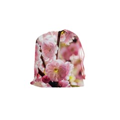 Blooming Almond At Sunset Drawstring Pouches (small)  by FunnyCow