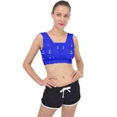 Royal Anchors V-back Sports Bra by snowwhitegirl