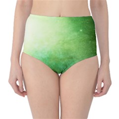 Galaxy Green Classic High-waist Bikini Bottoms by snowwhitegirl