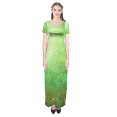 Galaxy Green Short Sleeve Maxi Dress by snowwhitegirl