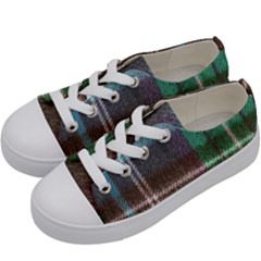 Blue Plaid Flannel Kids  Low Top Canvas Sneakers by snowwhitegirl