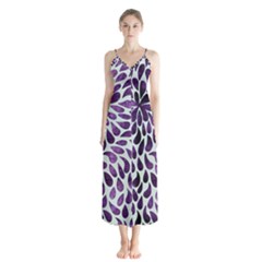 Purple Abstract Swirl Drops Button Up Chiffon Maxi Dress by snowwhitegirl