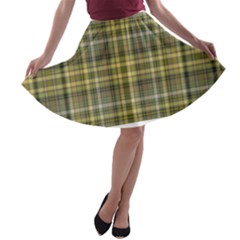 Yellow Plaid A-line Skater Skirt by snowwhitegirl