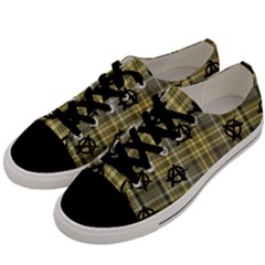 Yellow Plaid Anarchy Men s Low Top Canvas Sneakers by snowwhitegirl