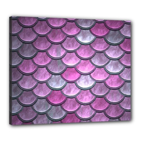 Pink Mermaid Scale Canvas 24  X 20  by snowwhitegirl