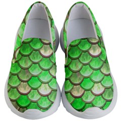 Green Mermaid Scale Kid s Lightweight Slip Ons by snowwhitegirl