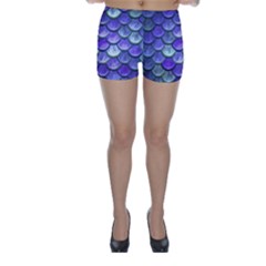 Blue Purple Mermaid Scale Skinny Shorts by snowwhitegirl