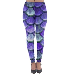 Blue Purple Mermaid Scale Lightweight Velour Leggings by snowwhitegirl