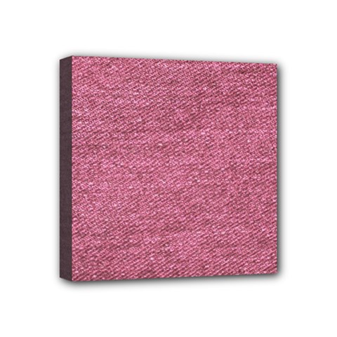Pink  Denim Mini Canvas 4  X 4  by snowwhitegirl