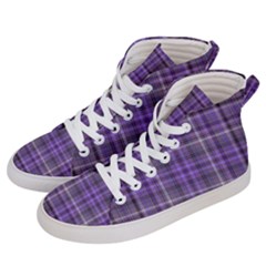 Purple  Plaid Men s Hi-top Skate Sneakers by snowwhitegirl