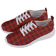 Red Yellow Plaid Men s Lightweight Sports Shoes by snowwhitegirl